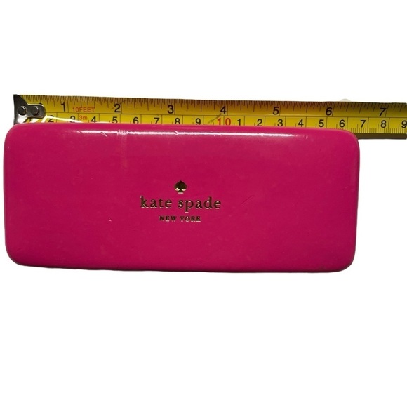 Kate Spade Genette Pink/Orange Eyeglass Hard Clamshell Case Eyes Design Inside - Picture 9 of 11